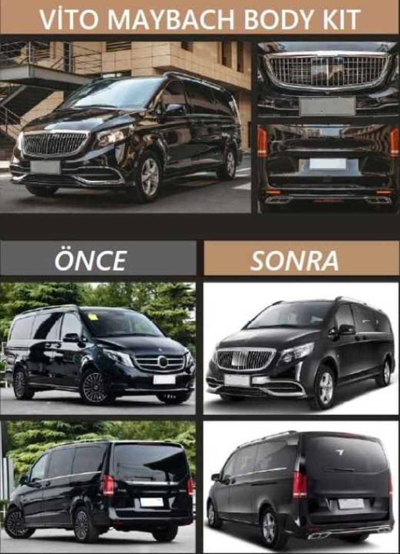 W447 Vito Uyumlu Maybach Görünüm Body Kit (Kaputsuz-Büyük Panjur) 2