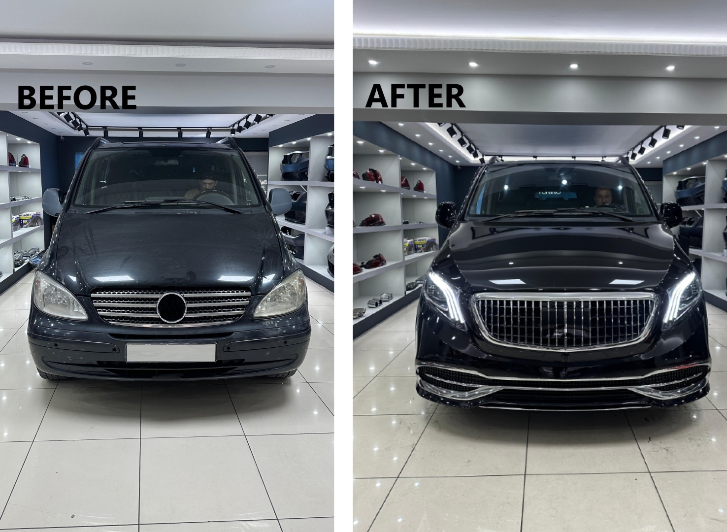 W639 Vito 2006-2014 için 2014+ W447 Facelift Body Kit 2