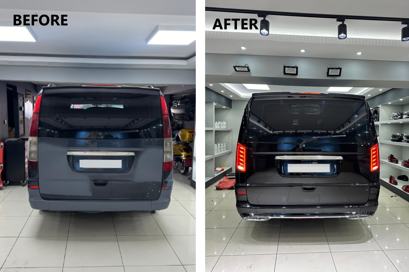 W639 Vito 2006-2014 için 2014+ W447 Facelift Body Kit 3