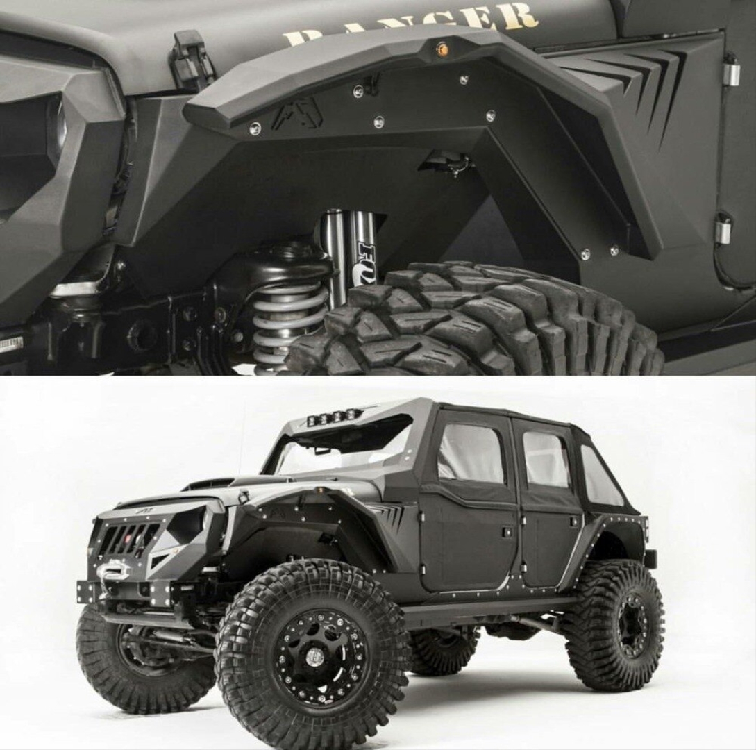 Jeep Wrangler JK 2007-2017 İçin Uyumlu Armor Çamurluk Kabartma Seti (Dodik) (Sac) 2