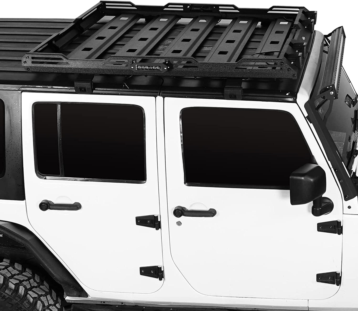 Wrangler JK 2007-2017 İçin Uyumlu Tavan Sepeti ve Cam Çerçevesi (Ledli) 5