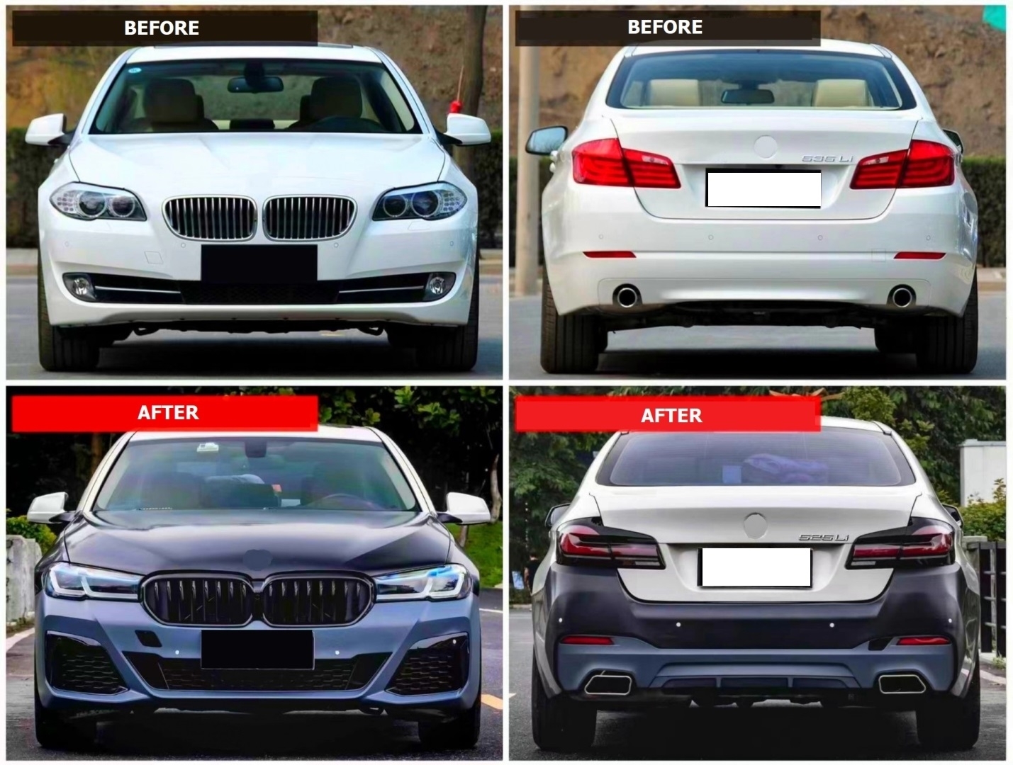 BMW 5 Serisi F10 (2010-2016) için Uyumlu 2017+ G30 Facelift Body Kit 3