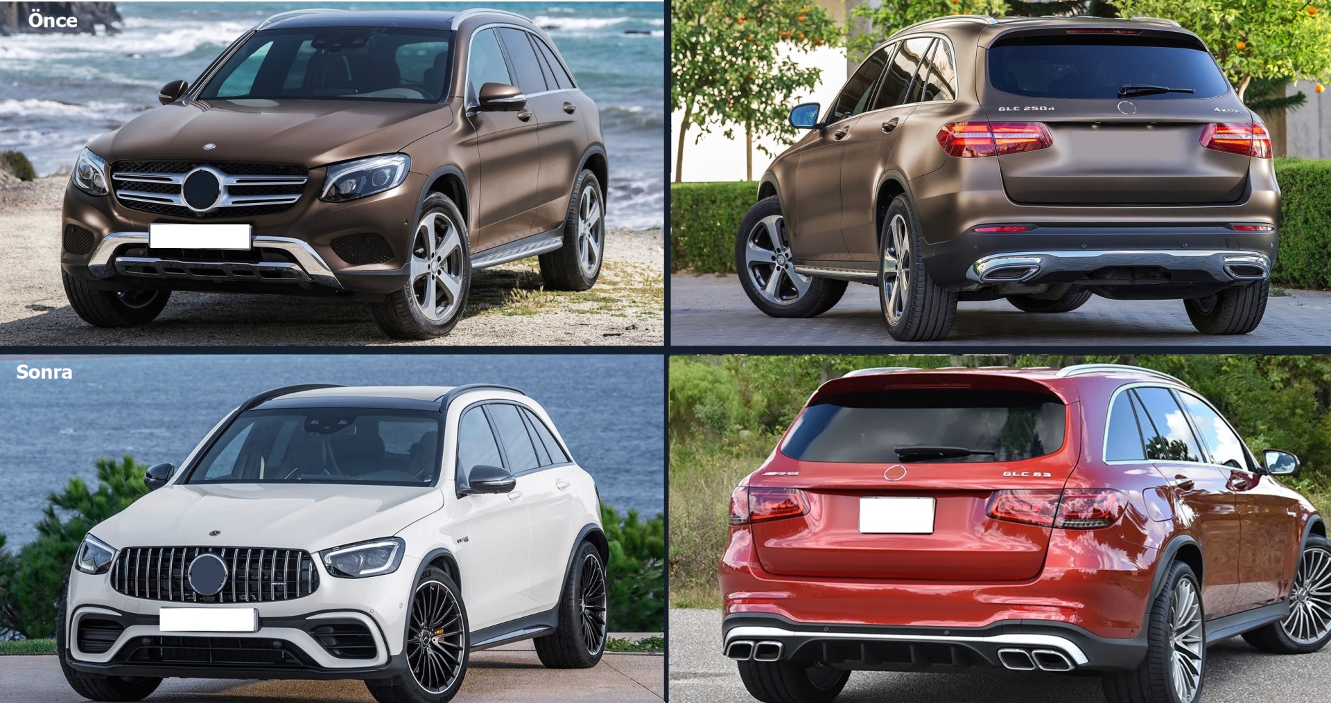 X253 GLC 2016-2019 için Uyumlu 2020+ Facelift Body Kit (Dönüşüm) 2