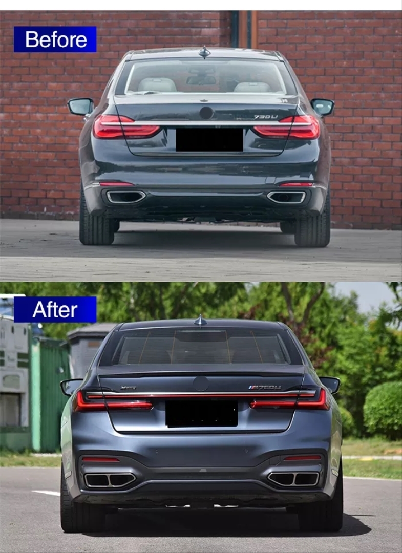 BMW 7 Serisi G11 için G12 Facelift Body Kit (Far Stop, Çamurluk, Kaput Dahil) 3