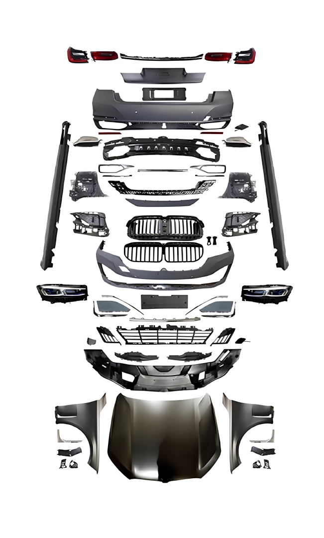BMW 7 Serisi G11 için G12 Facelift Body Kit (Far Stop, Çamurluk, Kaput Dahil) 5
