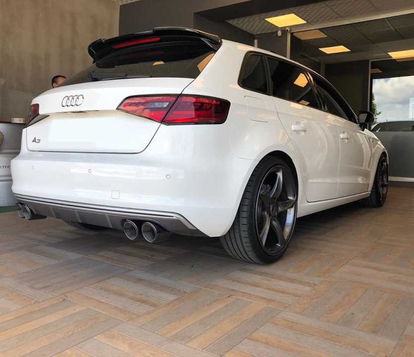 A3 2014-2018 Hatchback İçin Uyumlu Camüstü Spoiler - Piano Black (Parlak Siyah) 3