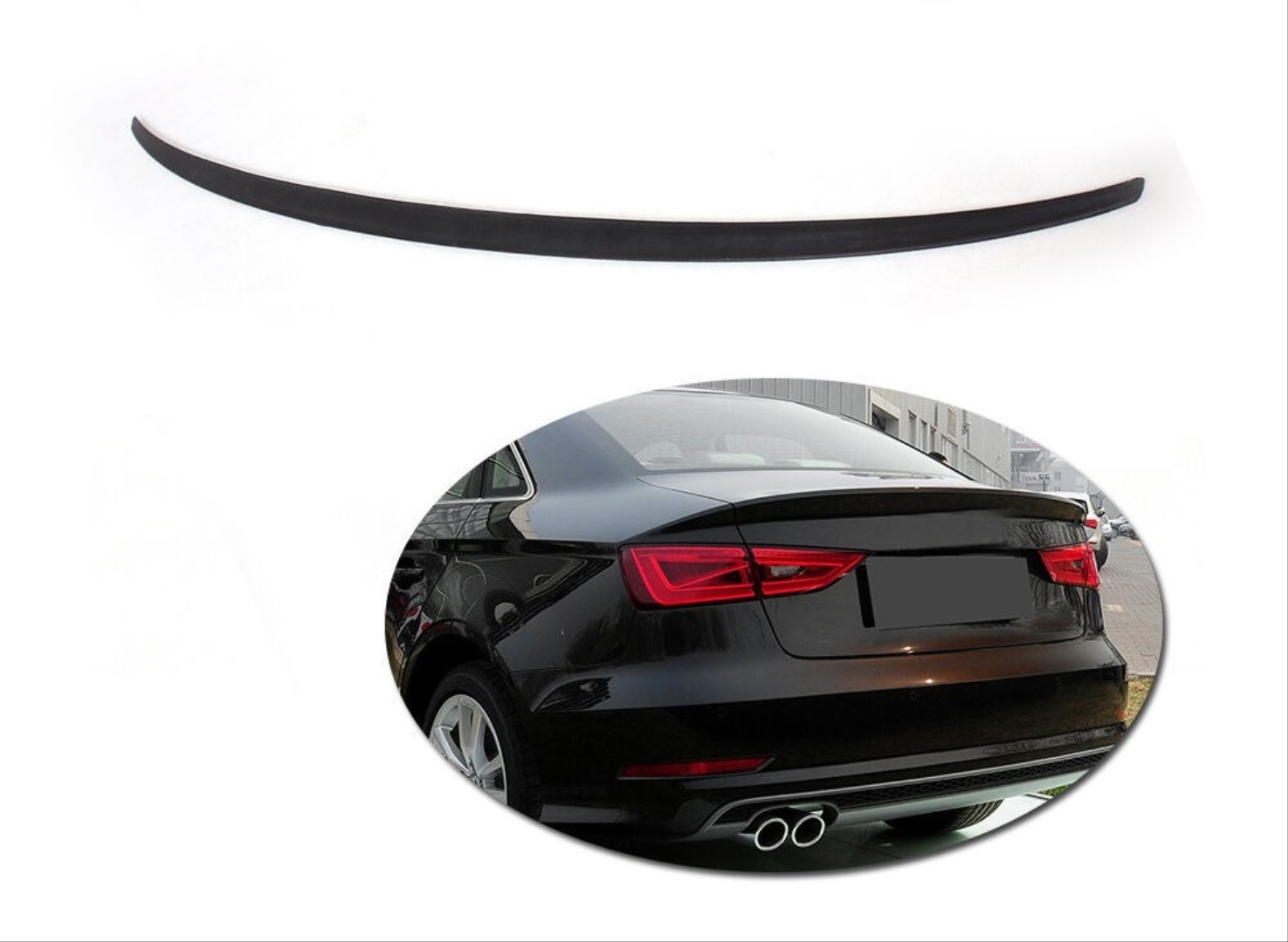 Audi A3 Sedan (2013-2019) için Uyumlu S3 Spoiler - Piano Black (Parlak Siyah) 3