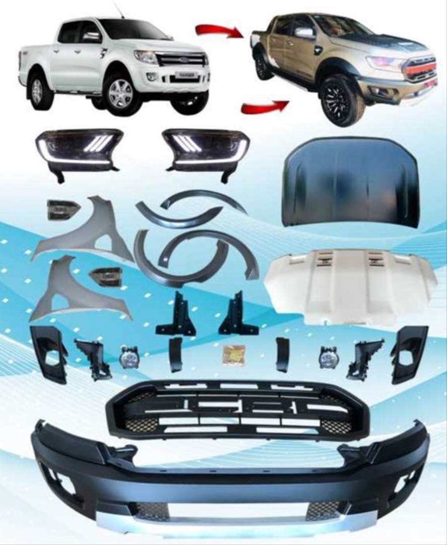 2012-2015 Ford Ranger T6 için Uyumluluğa Sahip Ranger 2018+ T8 Raptor Dönüşüm Facelift 2