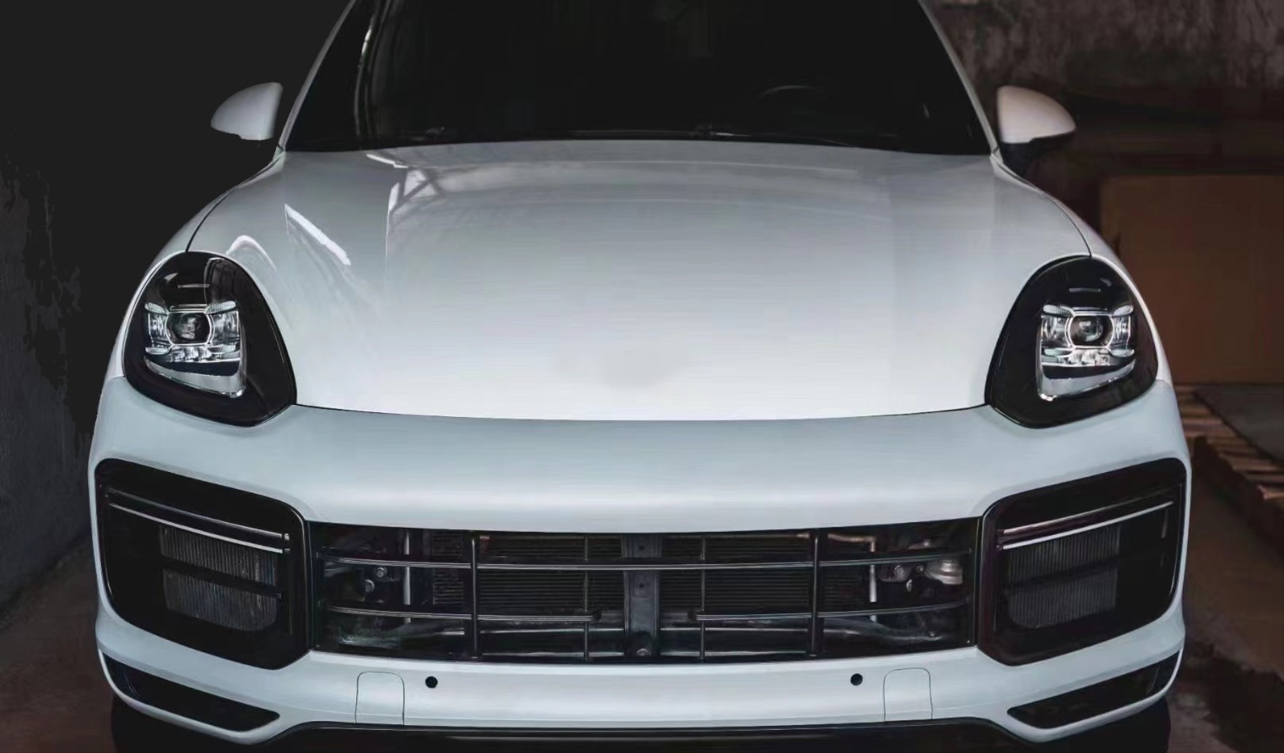 Porsche Cayenne 2014-2017 için Facelift 2018+ Turbo I Body Kit (Farlar Dahil) 4
