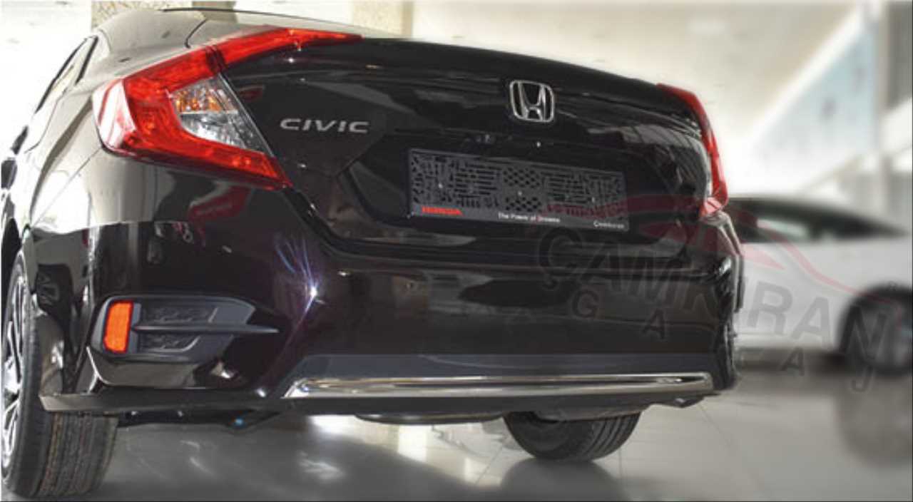 Honda Civic FC5 (2016-2020) Uyumlu Arka Tampon Alt Çıta Nikelaj 5