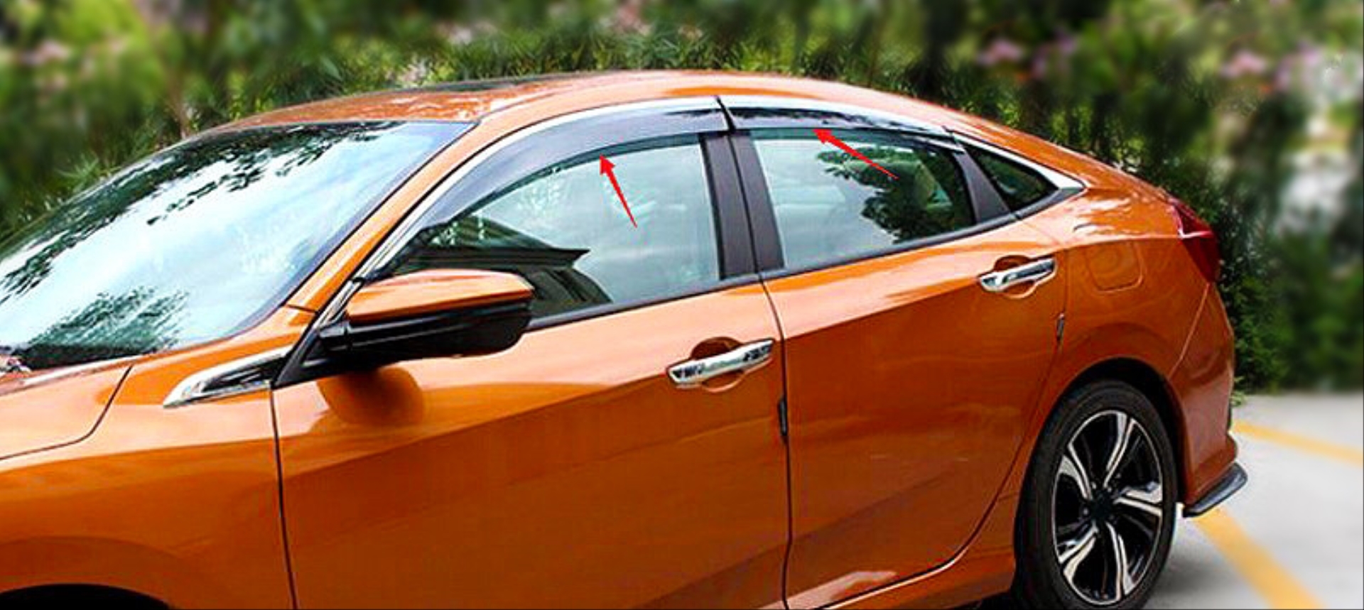 Civic FC5 2016-2020 İçin Uyumlu Cam Rüzgarlığı Krom Çıta 5