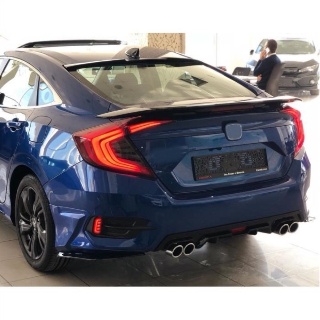 Honda Civic FC5 2016-2020 Uyumlu Difuzor 4 Egzoz Piano Black 2