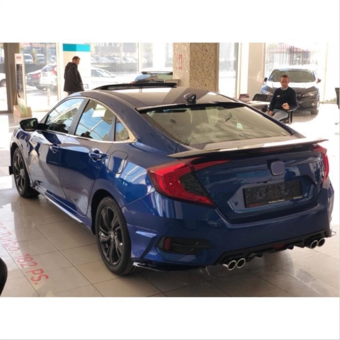 Honda Civic FC5 2016-2020 Uyumlu Difuzor 4 Egzoz Piano Black 3