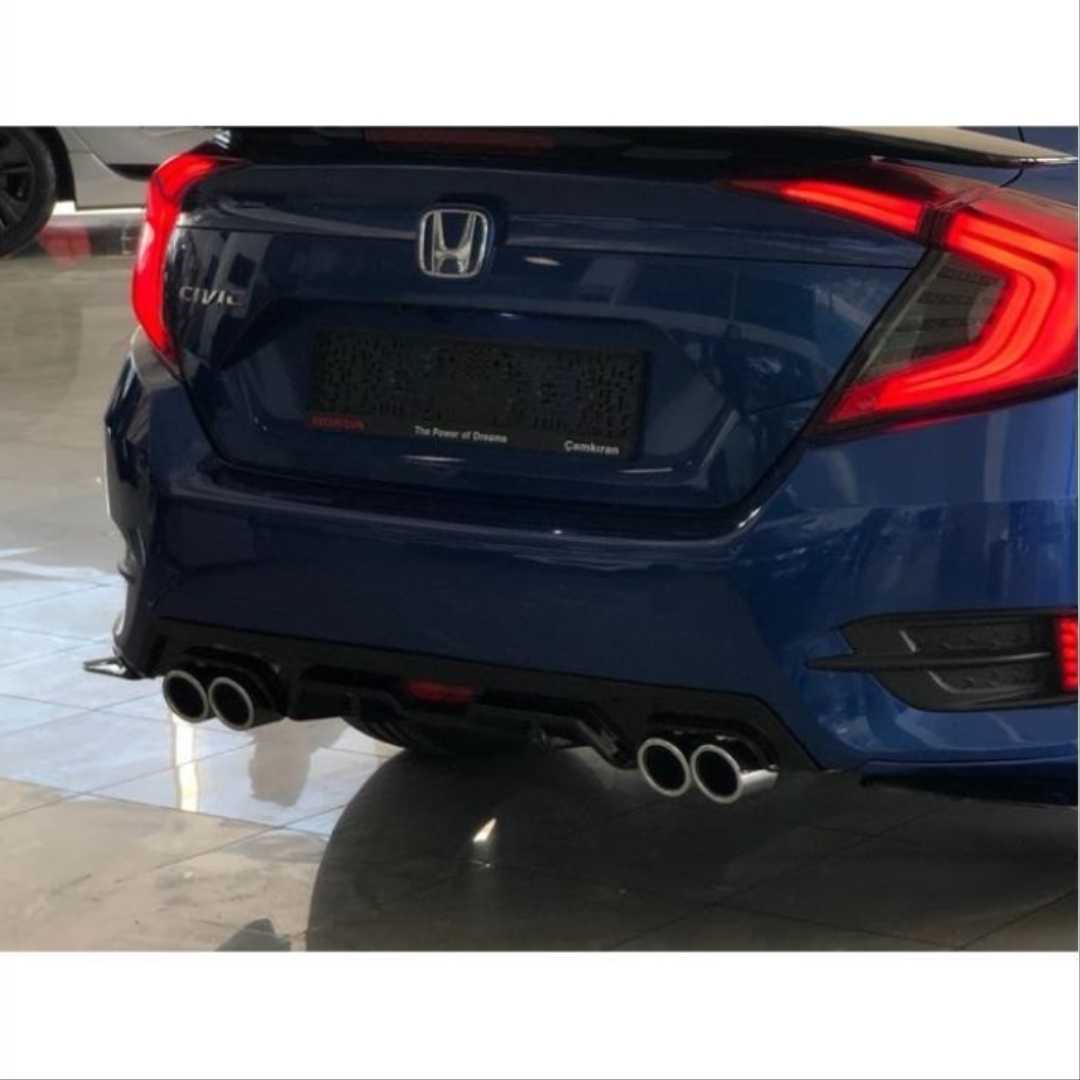 Honda Civic FC5 2016-2020 Uyumlu Difuzor 4 Egzoz Piano Black 4