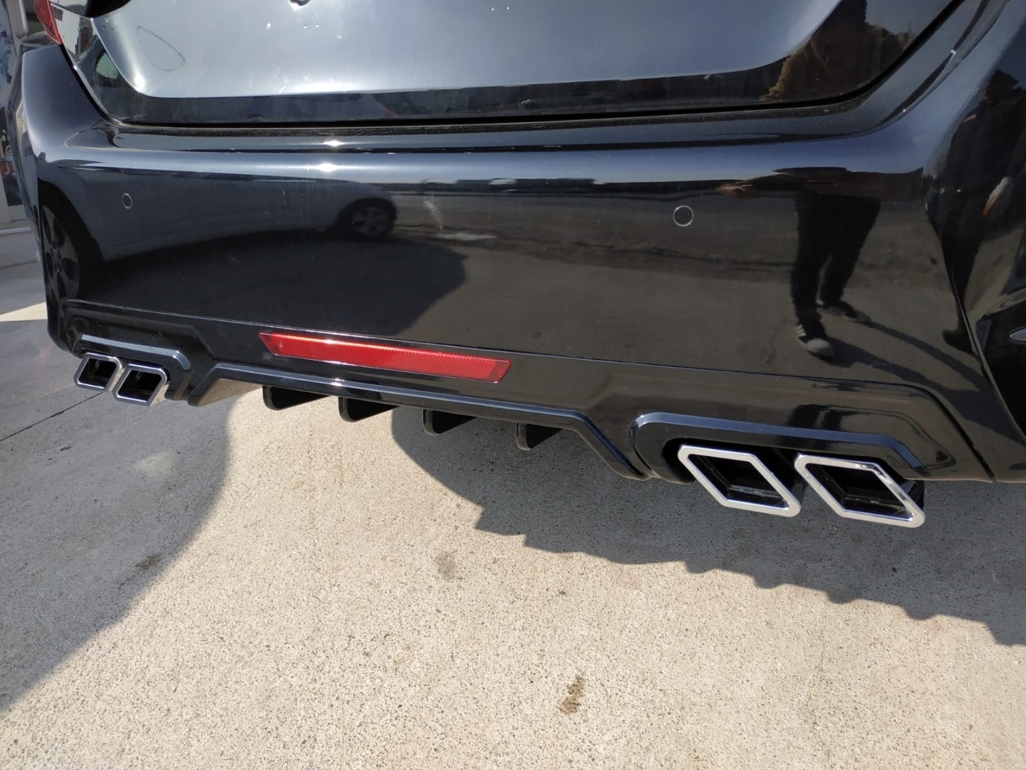 Honda Civic FC5 2016-2020 Uyumlu Difüzör Kare Egzoz Piano Black 5