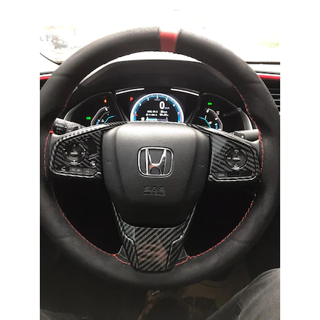 Civic FC5 2016-2020 için Uyumlu Direksiyon Kaplama Karbon Full Set 3