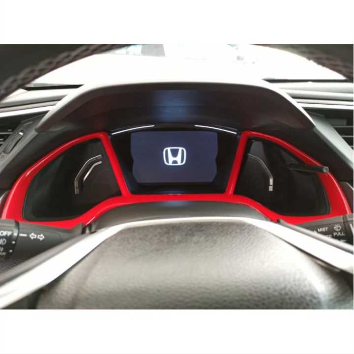 Honda Civic FC5 2016-2020 İçin Uyumlu Gösterge Kaplama Kırmızı 3