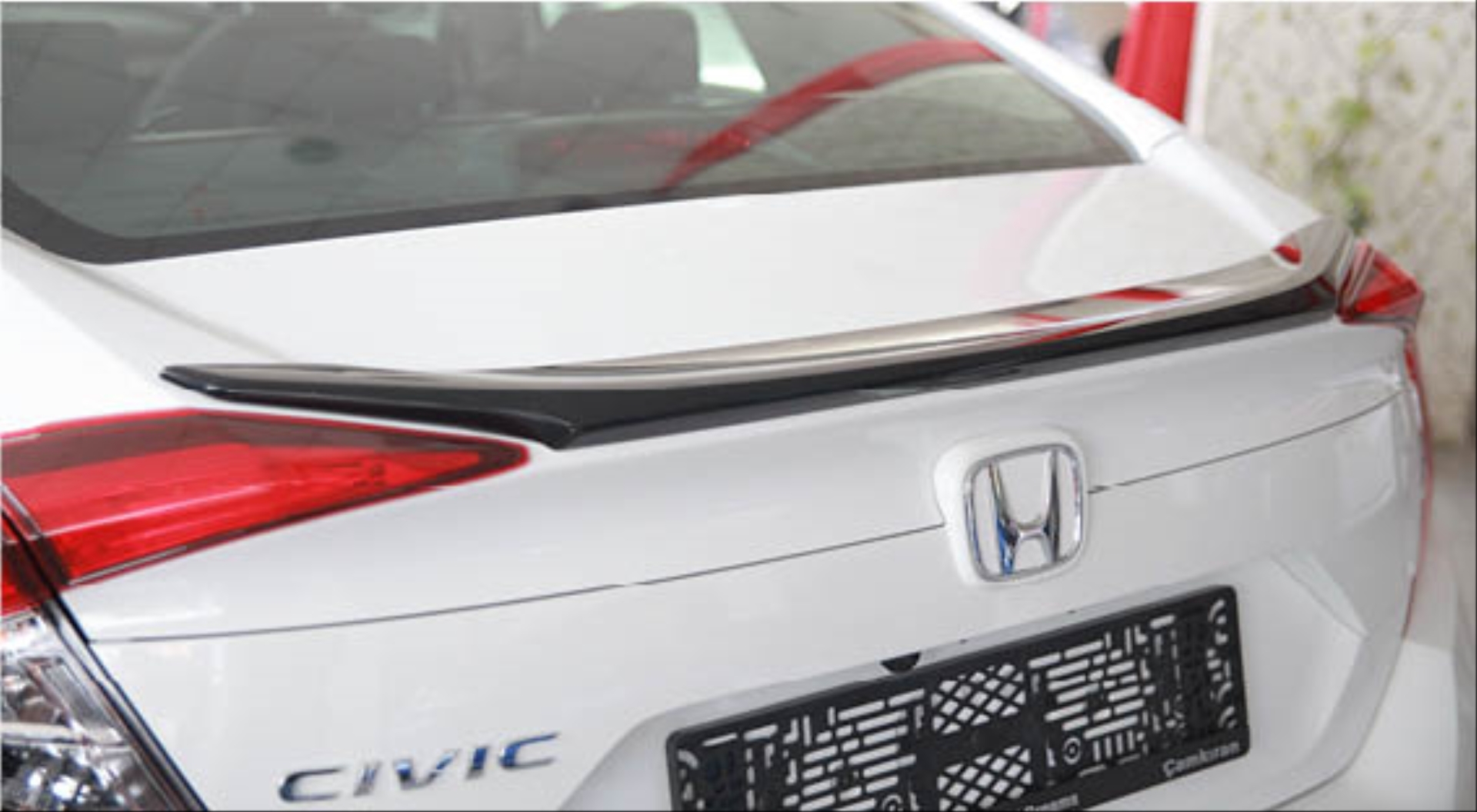 Honda Civic FC5 2016-2020 İçin Uyumlu Işıksız Spoiler (Boyasız) 3