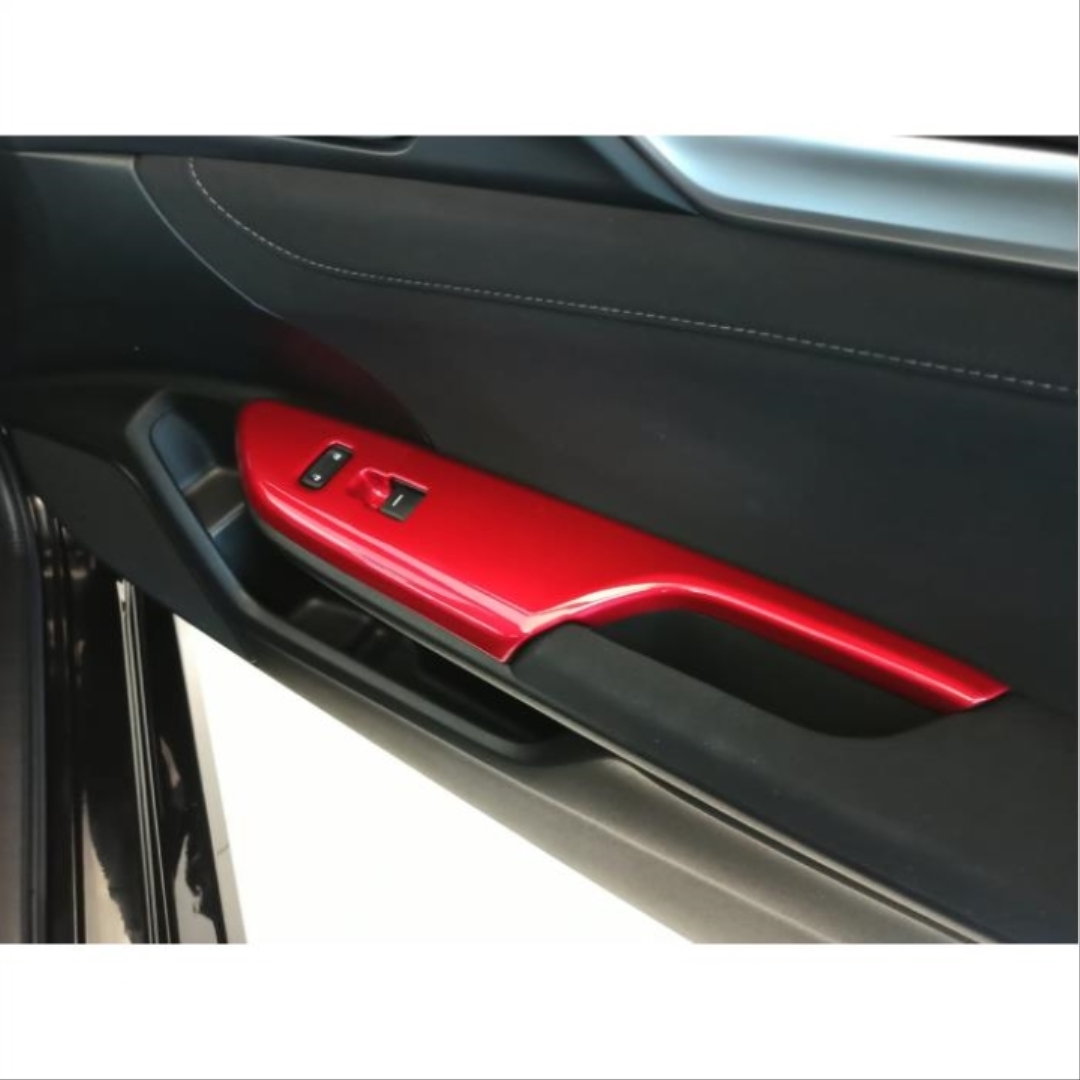 Honda Civic FC5 2016-2020 İçin Uyumlu Kapı Kolçak Kapatma - Kırmızı 3