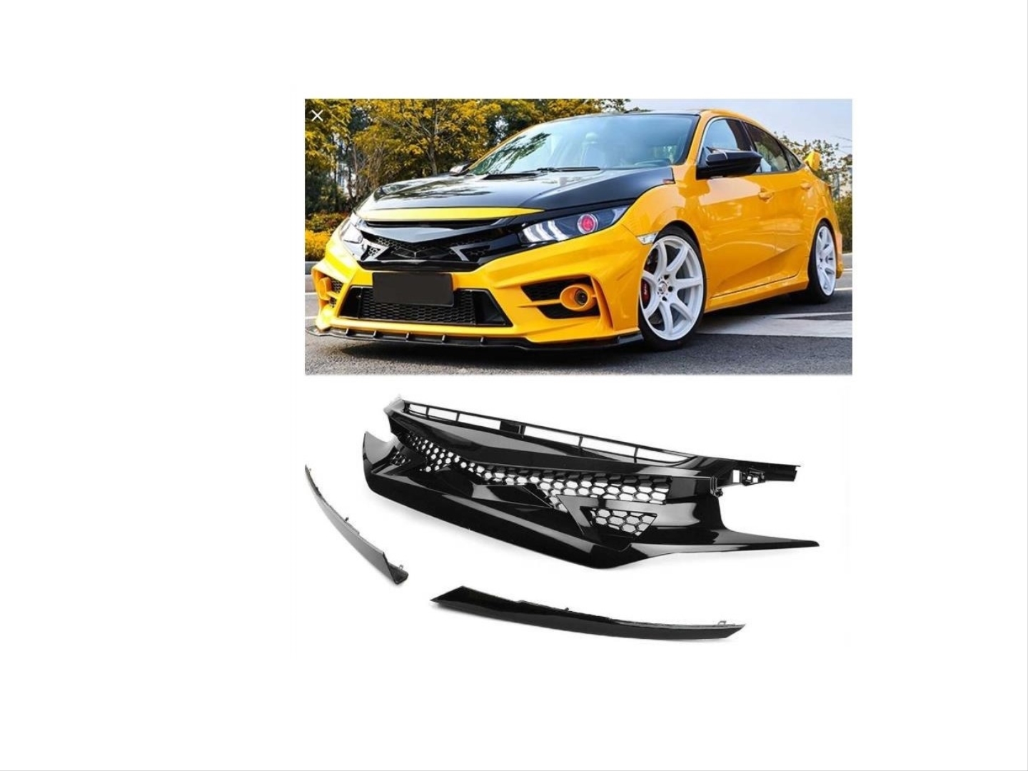 Civic FC5 2016-2020 İçin Uyumlu Ön Panjur JDM Stil 4