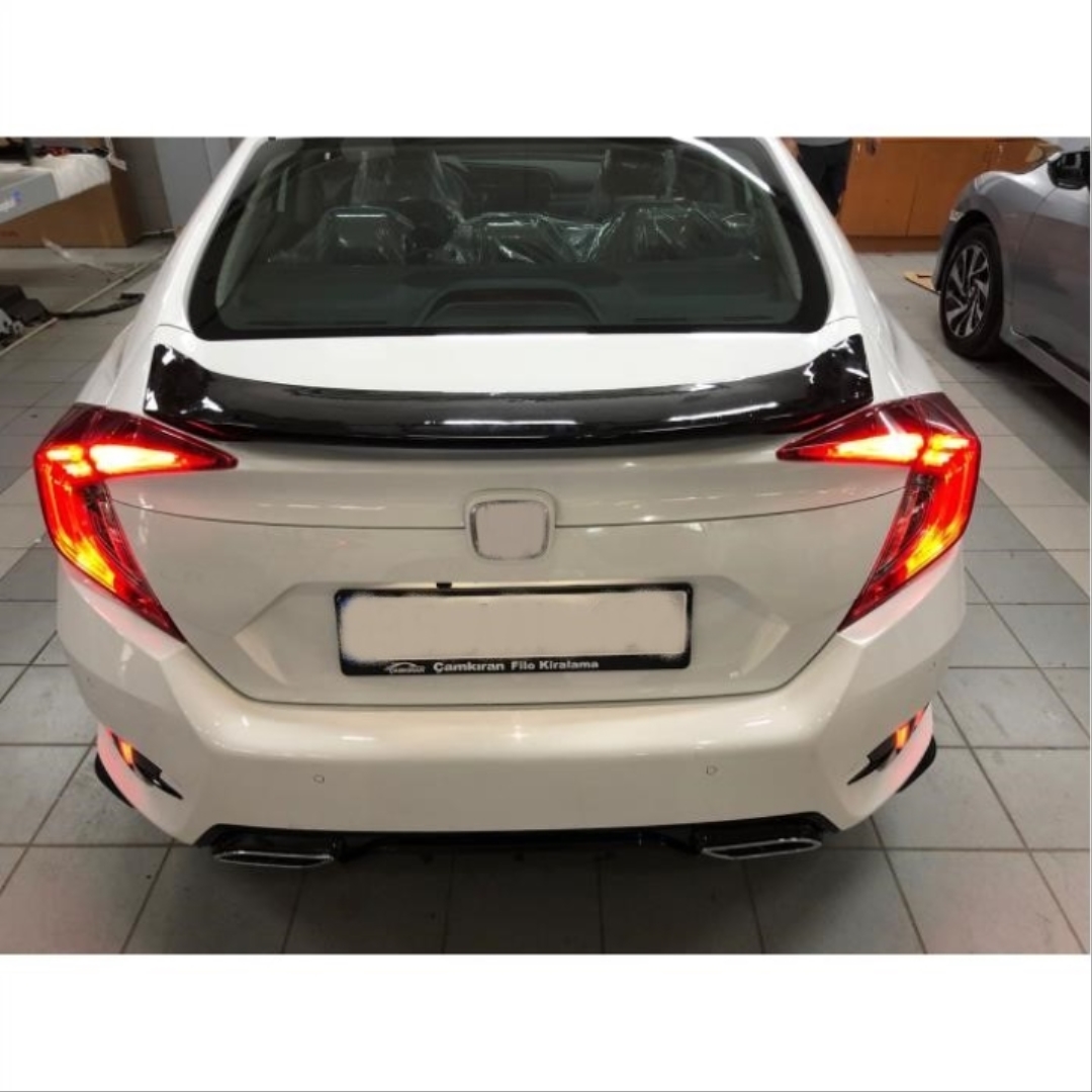 Honda Civic FC5 2016-2020 için Uyumlu Oval Spoiler (Boyasız) 2