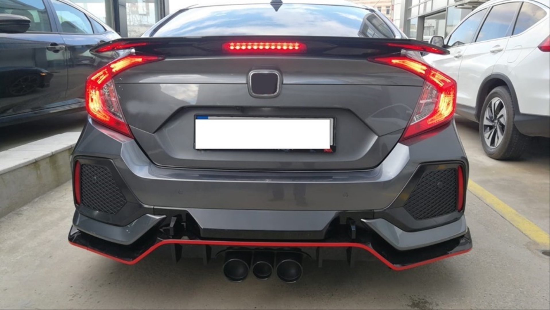 Honda Civic FC5 2016-2020 Uyumlu Turbo SI Spoiler Reflektörlü (Boyasız) 4