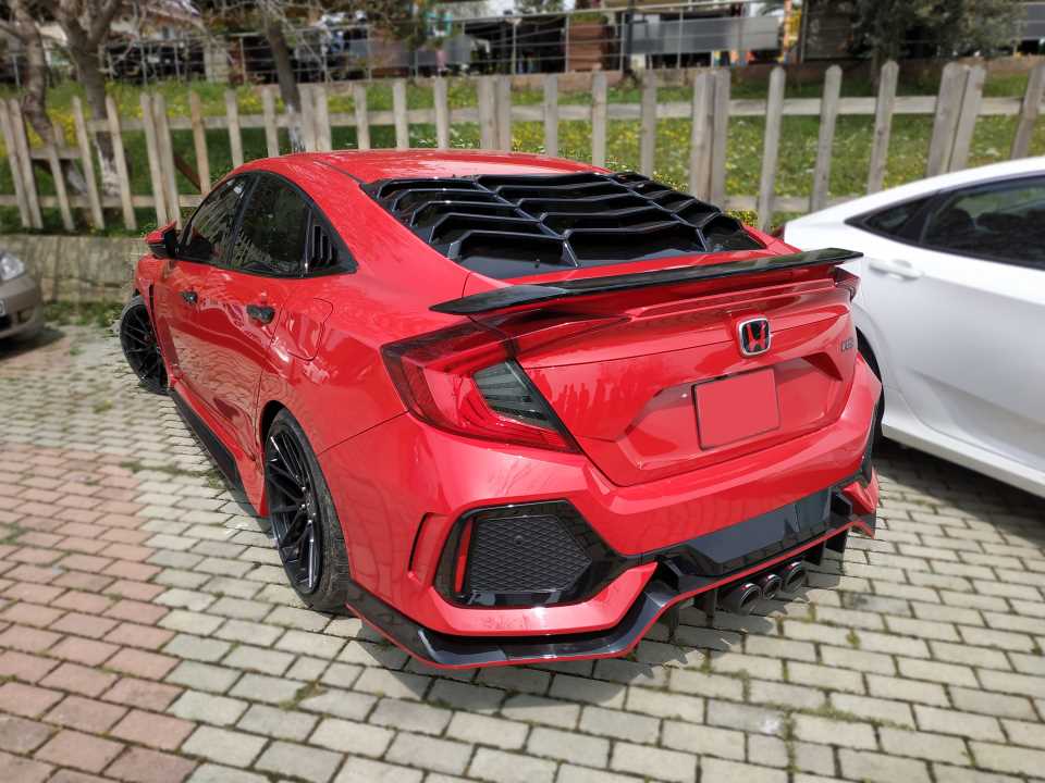 Honda Civic FC5 2016-2020 Uyumlu Turbo SI Spoiler Reflektörlü (Boyasız) 5