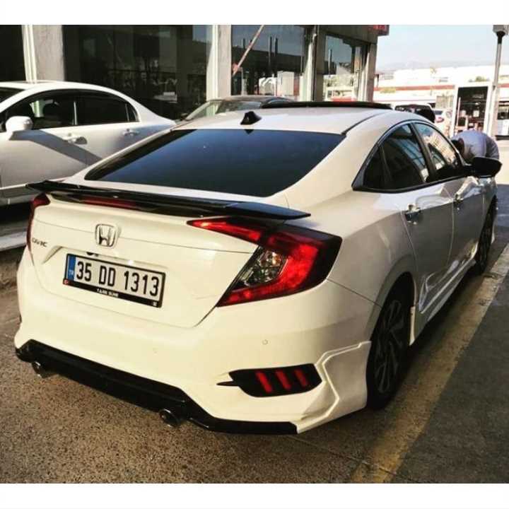Honda Civic FC5 2016-2020 Uyumlu Turbo Spoiler Işıksız (Boyasız) 4