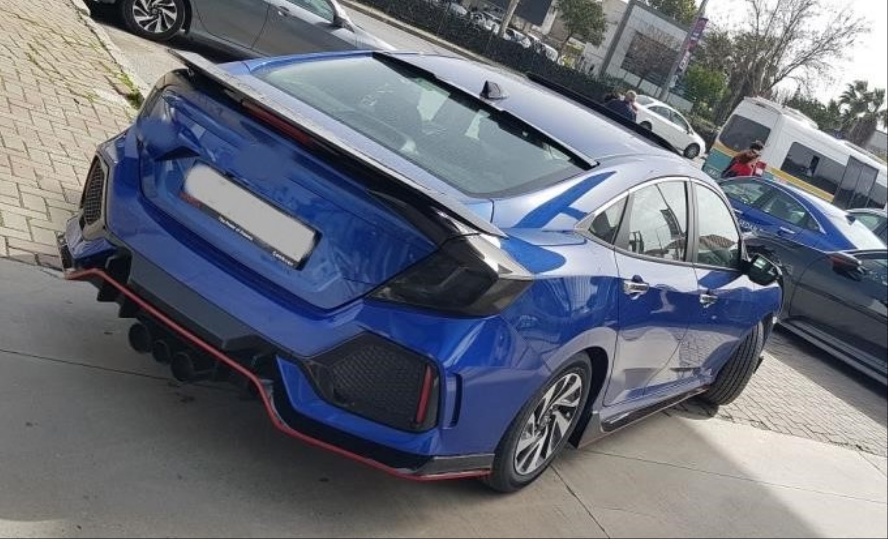 Honda Civic FC5 2016-2020 için Uyumlu Type-R Arka Tampon 3