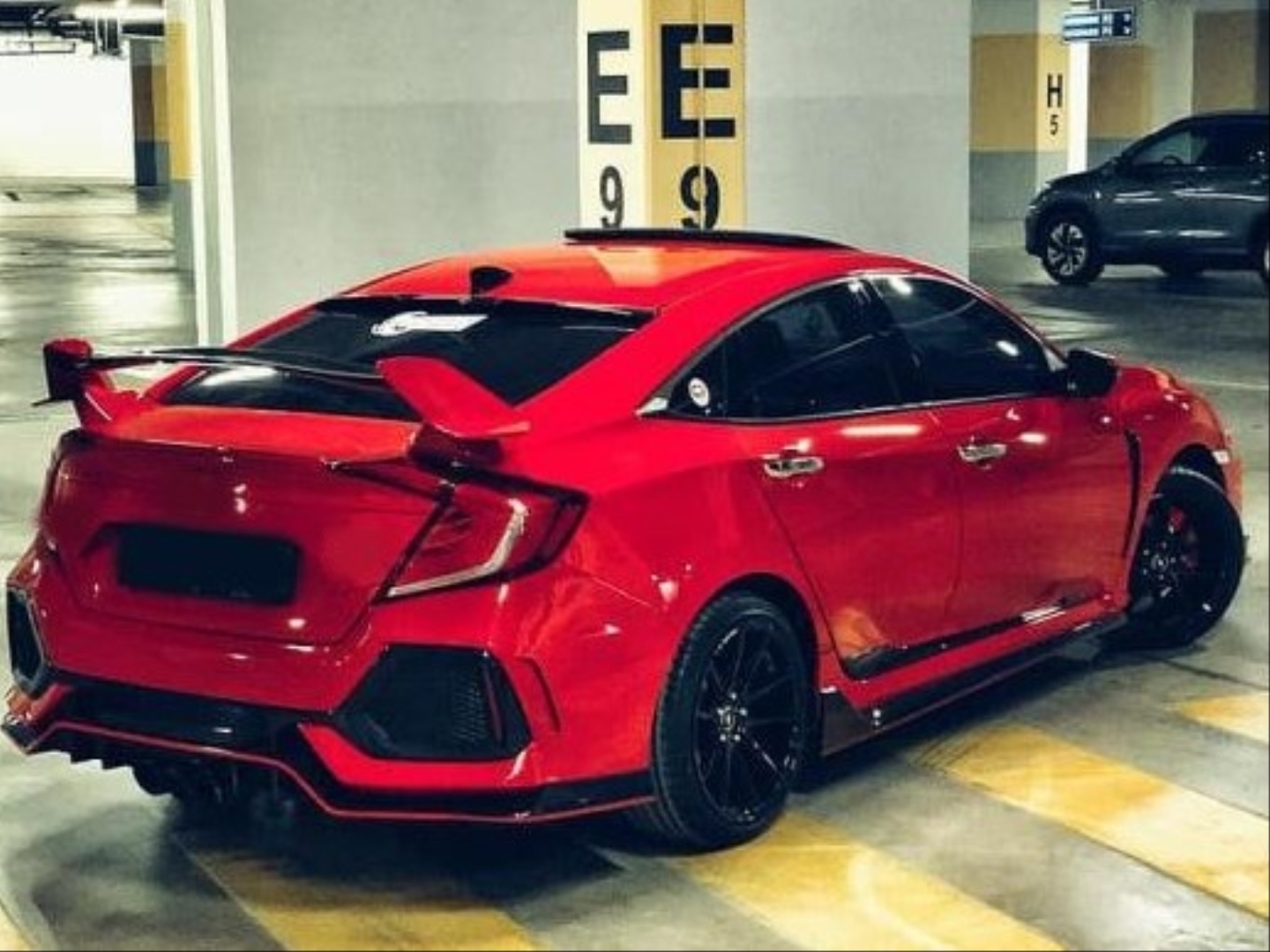 Honda Civic FC5 2016-2020 için Uyumlu Type-R Arka Tampon 5