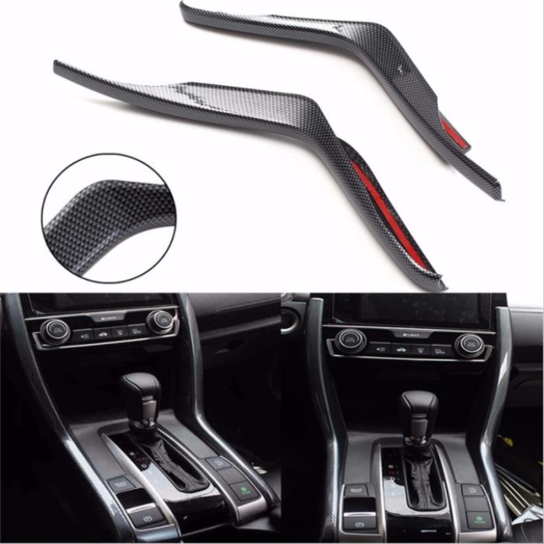 Honda Civic FC5 2016-2020 Uyumlu Yeni Stil Vites Konsol Full Kaplama - Piano Black 2