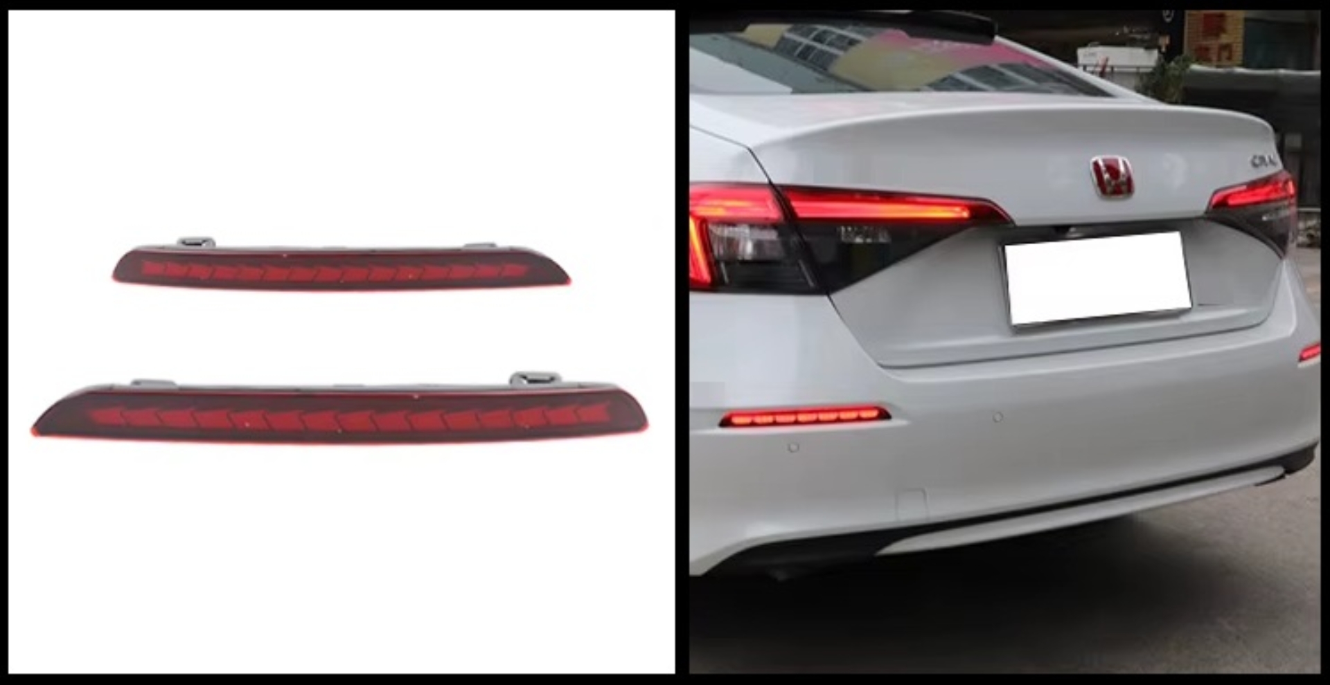 2022 Honda Civic için Arka Tampon Sis LED'i - Kırmızı 2