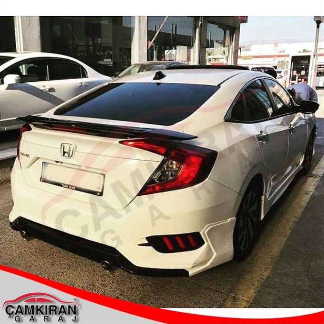 Civic FC5 (2016-2021) Uyumlu Turbo Body Kit Arka Ek + Egzoz Seti 2