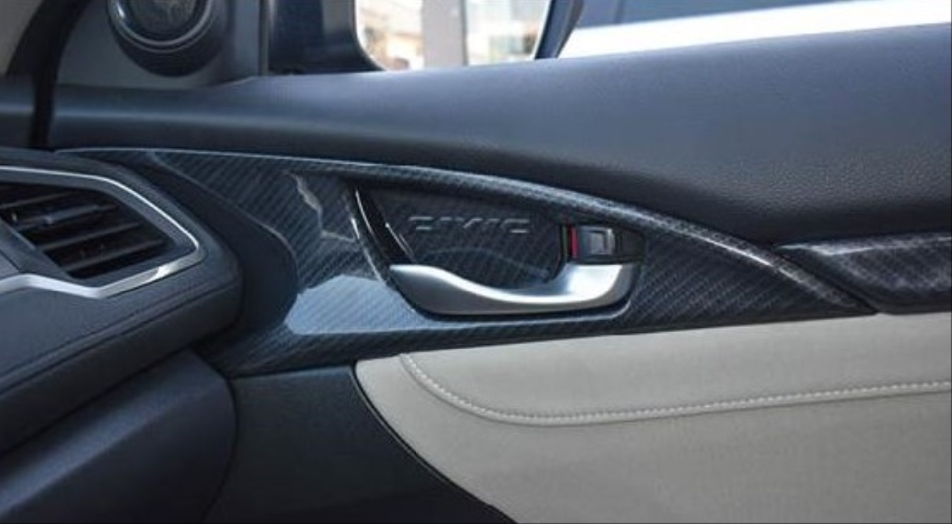 Honda Civic FC5 İçin Uyumlu Kapı İç Açma Kolu Kaplama Kalın Tip (Karbon) 2