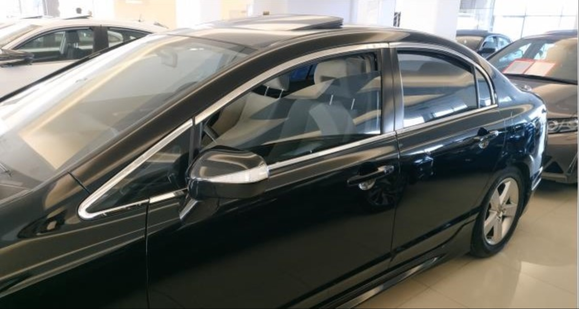 Honda Civic FD6 (2006-2012) İçin Uyumlu Cam Çıtası Nikelajı Tam Tur 2