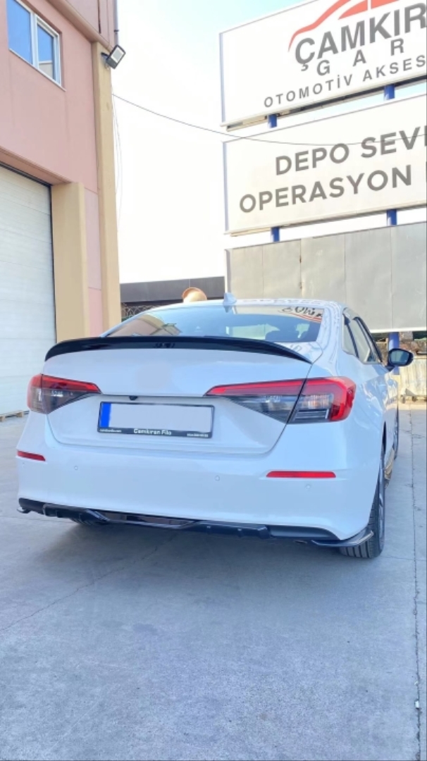 Honda Civic FE1 2022 için Uyumlu Aero Spoiler - Piano Black (Parlak Siyah) 5