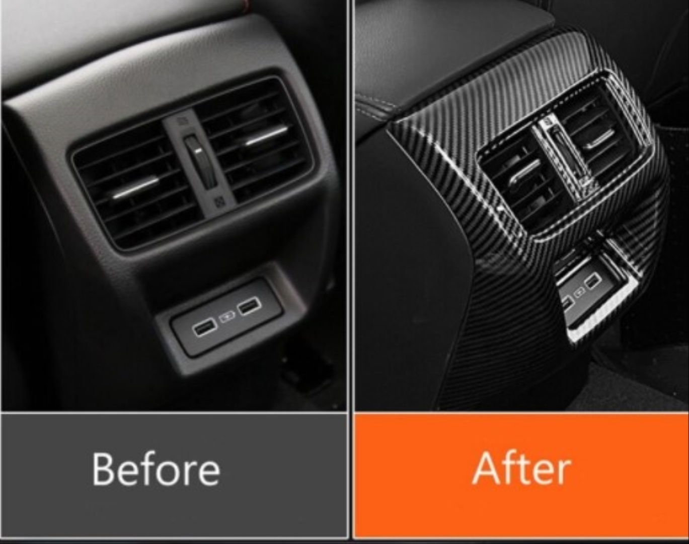Honda Civic FE1 2022 için Uyumlu Arka Klima Panel Kaplama - Karbon 3