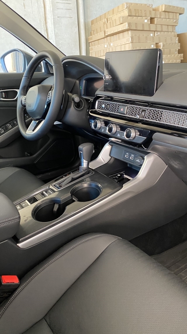 Civic FE1 2022 İçin Uyumlu Vites Kenar Kaplama 2 Parça - Silver 5