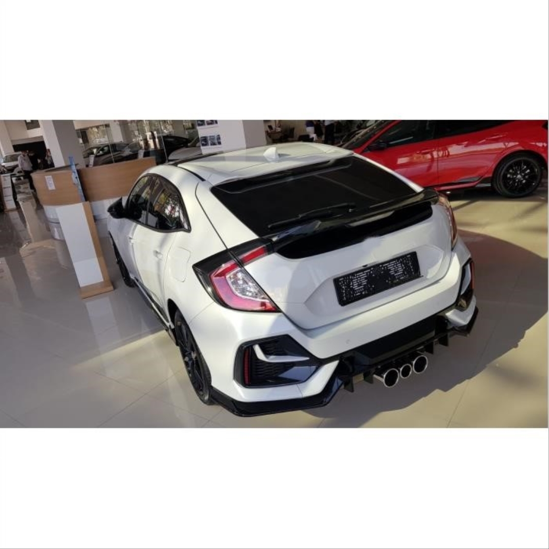 Civic FK7 (2016-2020) Uyumlu Hatchback Spoiler DTO (Piano Black) 5