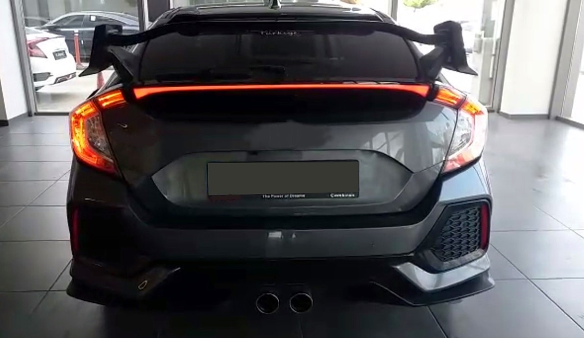 Honda Civic HB FK7 için Uyumlu LED Spoiler 4